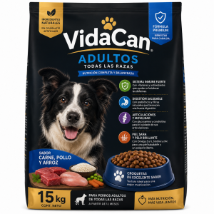 VidaCan Adultos Carne, Pollo y Arroz 15 kg