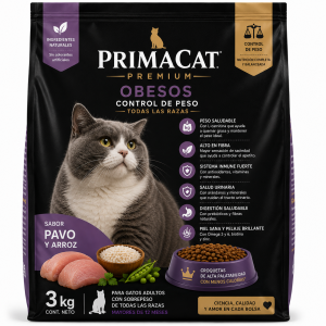 PrimaCat Obesos Pavo y Arroz 3 kg